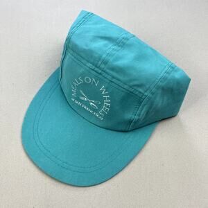 Vintage San Francisco Hat 5 Panel Zipperback Turquoise Blue Meals On Wheels 90s